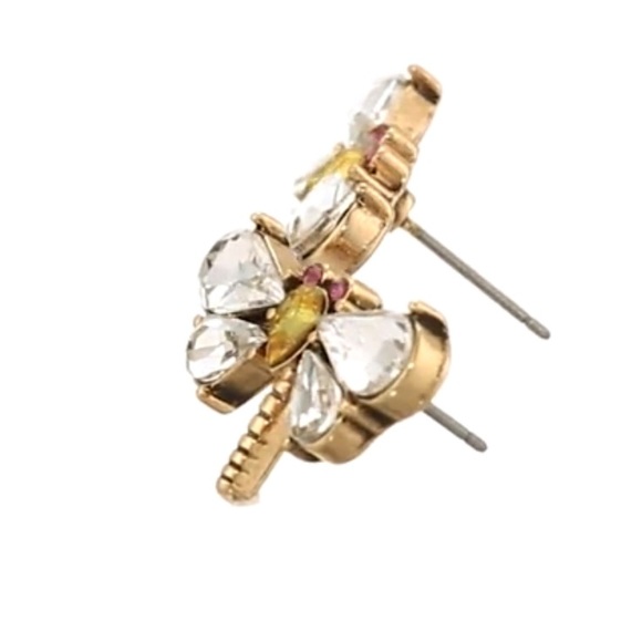 💗Betsey Johnson Dragonfly Stud Earrings, Crystal - Picture 13 of 14